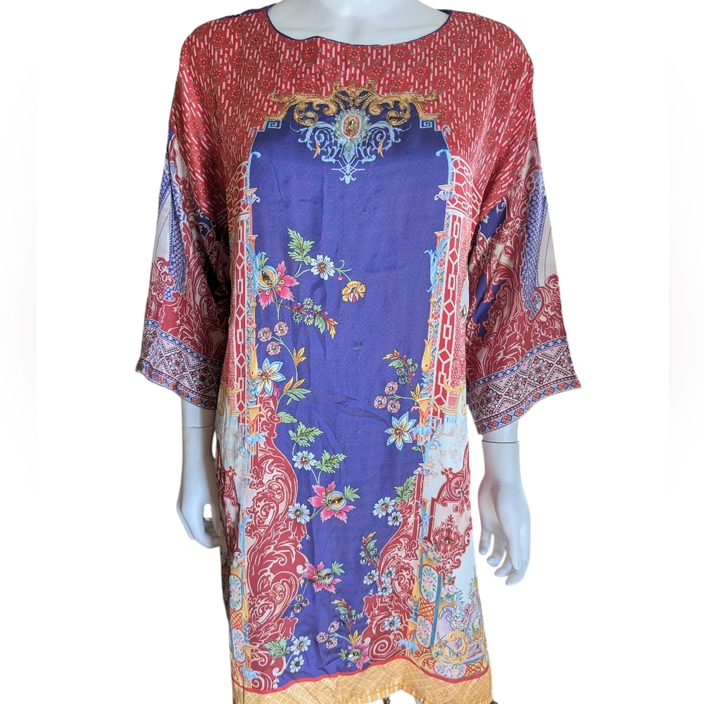 SAPPHIRE colorful printed tunic dres Floral Multicolor Dress - Picture 3 of 17